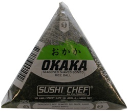 Musubi, Triangle Okaka (Bonito flakes, seaweed, and seasonings)