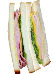 Sandwich, Ham Turkey & Cheese (White)