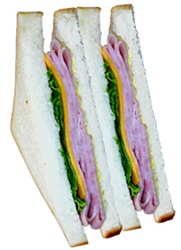Sandwich, Ham & Cheese (White)